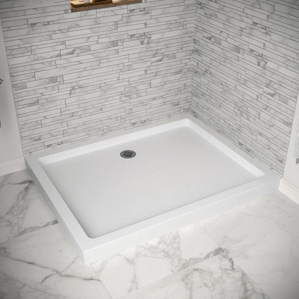 48'' x 36'' Glossy White Acrylic Rectangular Shower Base