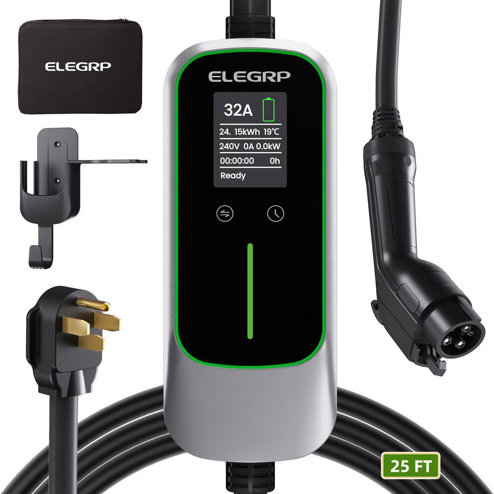 Portable Electric Vehicle Charger Level 2, EV Charger 240V 32A for BEVs/PHEVs，25ft Cable W/ NEMA 14-50 Plug price history on PriceWatchPro