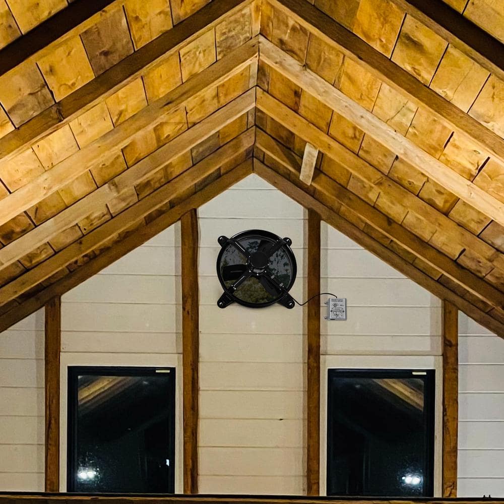 14 Inch Black Galvanized Steel Attic Ventilation Fan