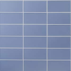 Tori Border Blue 8 in. x 0.31 in. Matte Ceramic Tile Sample