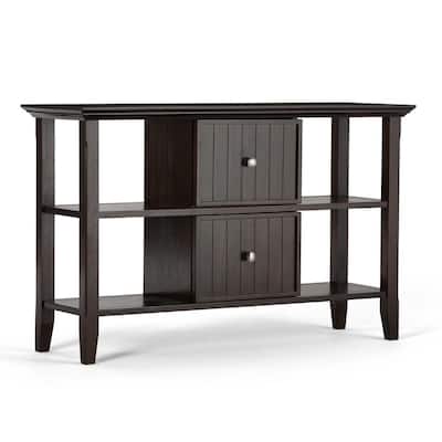 Acadian Solid Wood 48 in. Wide Transitional Console Sofa Table in Brunette Brown