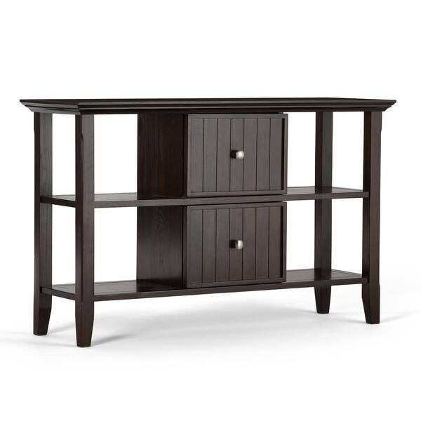 Simpli Home Acadian 48 in. Wood Standard Rectangle Wood Console Table with Drawers