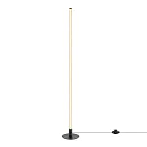 57.5 in. Black RGBW LED Dimmable Standing Floor Lamp for Living Room with Smart App and Remote Control