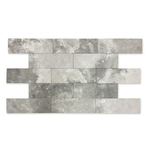Lisboa Rectangle Cielo Grey 3 in. x 9 in. Textured Matte Glossy Ceramic Subway Wall Tile (7.99 sq. ft./44-piece case)