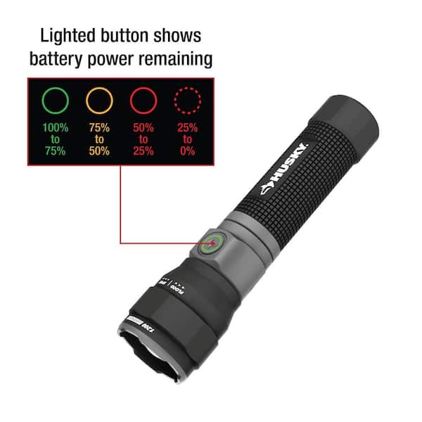 Husky 1200 Lumens Rechargeable LED Tactical Compact Flashlight (2