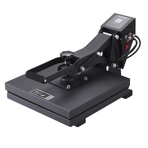 15 in. L x 15 in. W Heat Press Machine Digital Precise Heat Control Clamshell Silica-Gel Sponge Powerpress Black