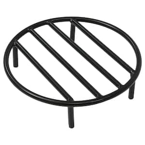 12 in. Round Black Steel Fire Pit Firewood Grate