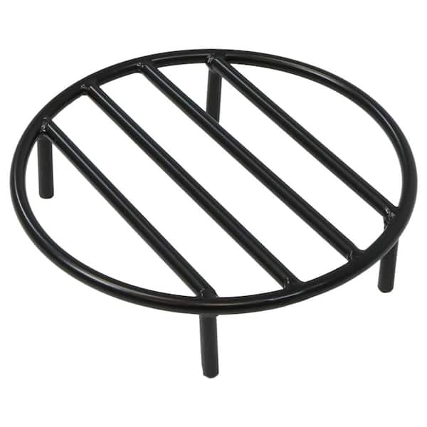 12 in. Round Black Steel Fire Pit Firewood Grate