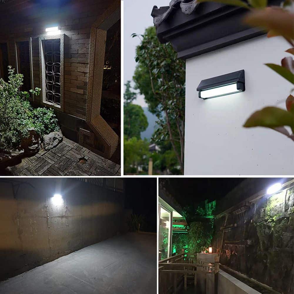 Black Aluminum Solar Powered LED Flood Security Light