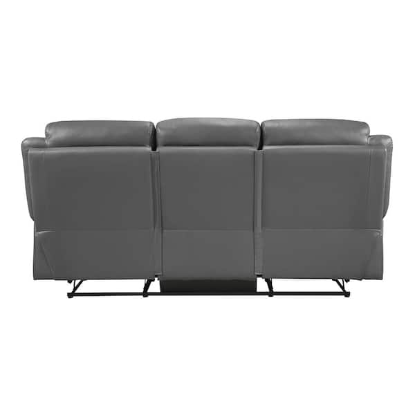 Lazzara Emillia 87 in. W Pillow Top Arm Leather Rectangle Manual