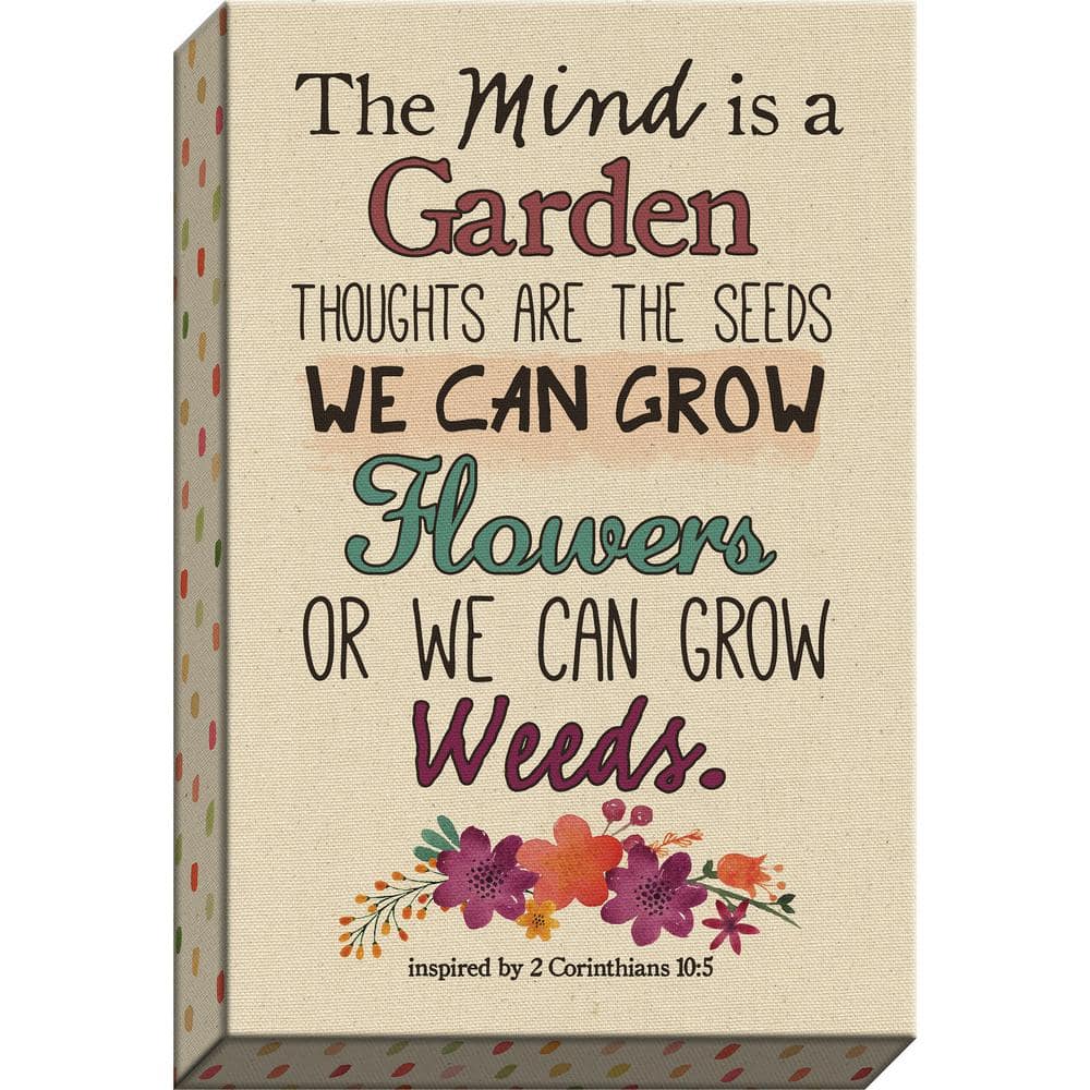 Scripture Garden The Mind Is A Garden Natural Canvas By Carpentree Nat