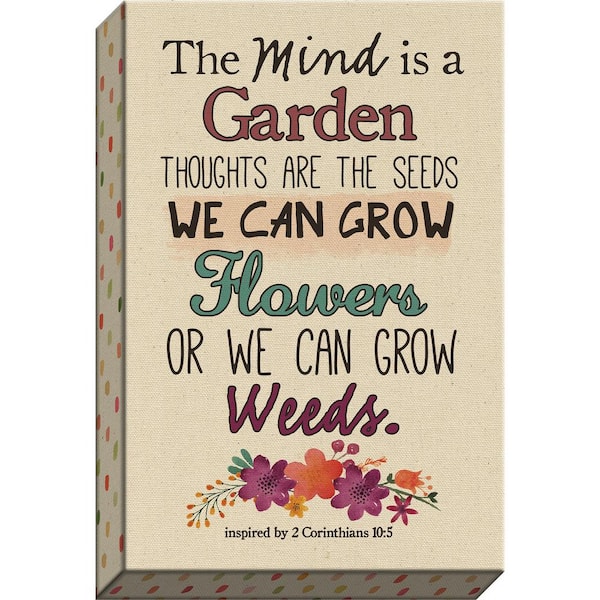 Unbranded Scripture Garden "The Mind Is A Garden Natural Canvas" By Carpentree Natural Canvas