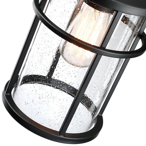 Uixe 1-Light Matte Black Outdoor Wall Lantern Sconce SSINL12151