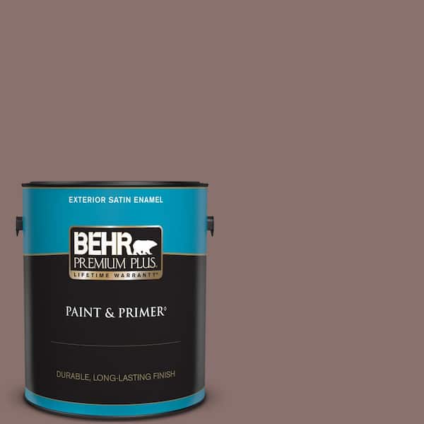 BEHR PREMIUM PLUS 1 gal. Home Decorators Collection #HDC-AC-28 Smokey Claret Satin Enamel Exterior Paint & Primer