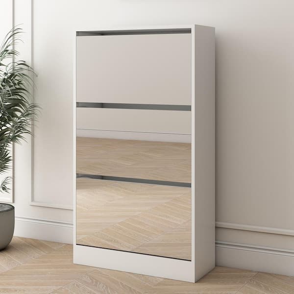 Mirrored rotating shoe on sale storage cabinet