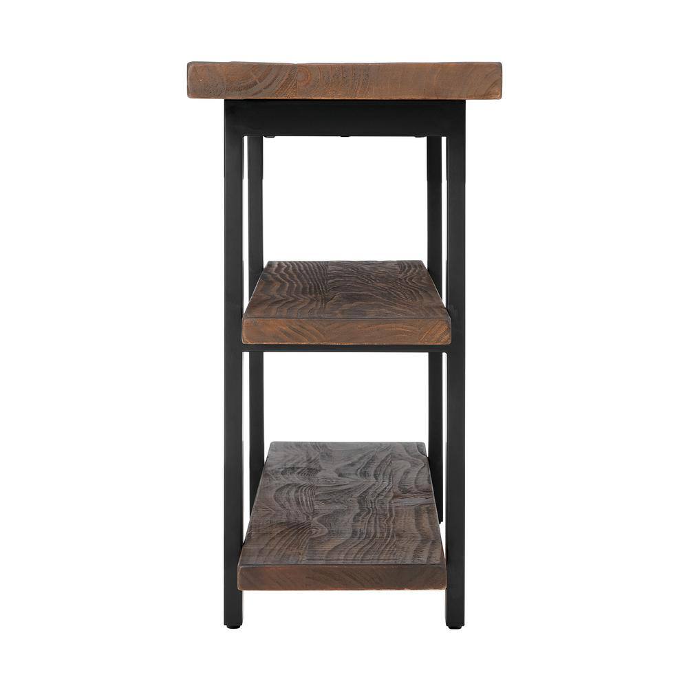 Rustic Natural 52" Wood and Metal Media Console with Storage