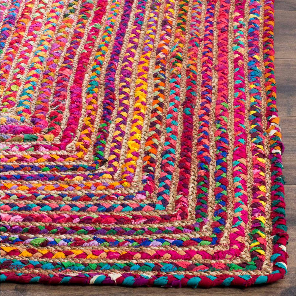 Handwoven Boho Chic Red & Multi Stripe Wool-Cotton Area Rug - 27"x12"