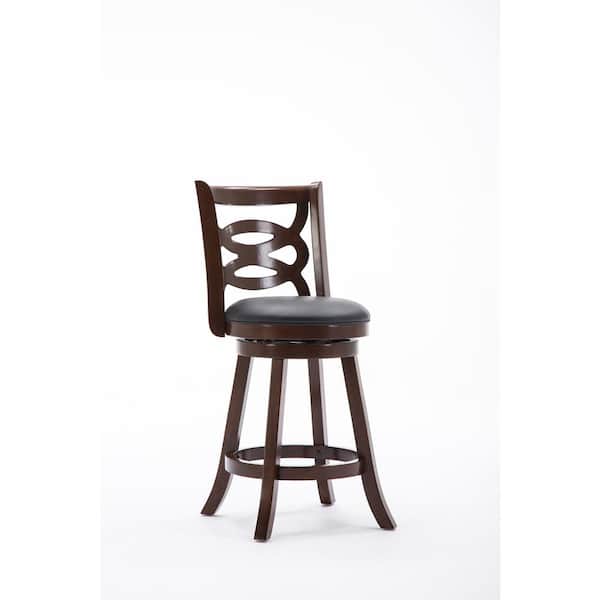 Boraam Seina 24 in. Cappuccino Swivel Counter Stool with Cushion
