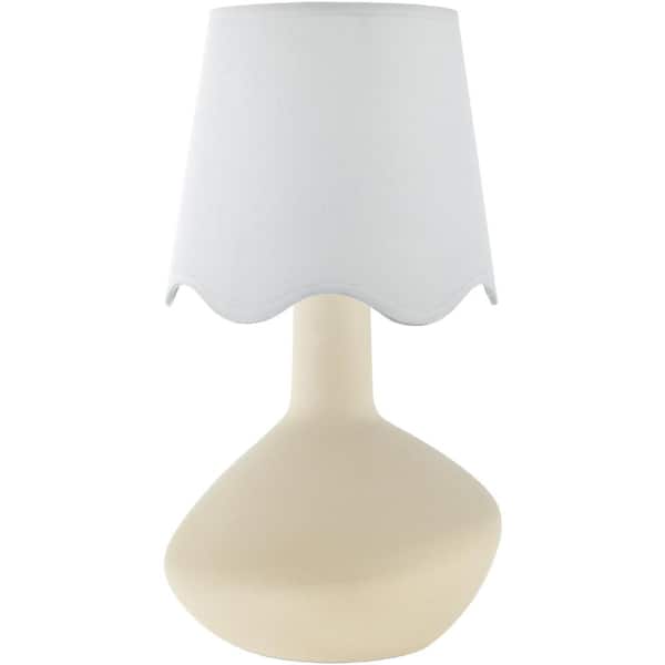 Livabliss Aviara AVR-003 15 in. H x 9 in. W x 9 in. D Accent Table Lamp, White