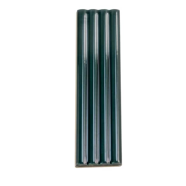 Apollo Tile Arte 1.97 in. x 7.87 in. Glossy Green Ceramic Subway Deco Wall and Floor Sample Tile (0.11 Sq. ft./case) (1-pack)