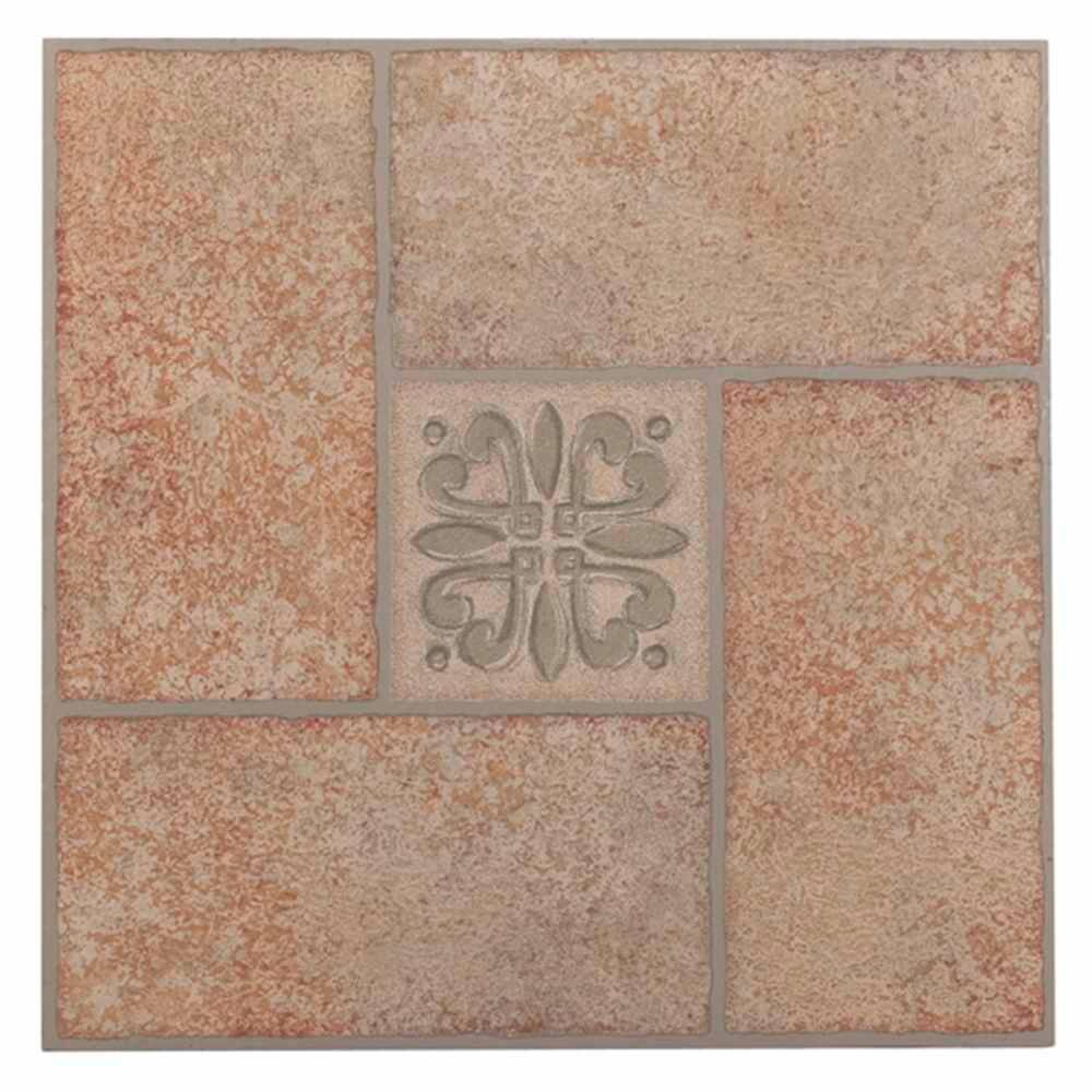 Achim Nexus Peel & Stick Vinyl Floor Tiles – 12-Inch Geo Brick Pavers, 20-Pack, No Glue Needed