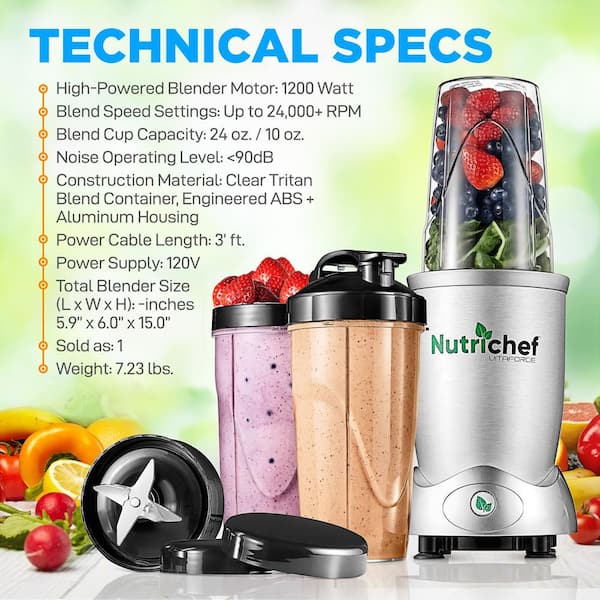 Smoothie Blender - 1200W Auto-Blend Bullet Blender for Shakes and Smoothies  - Easy Clean Countertop Blender with Touch Screen and Timer - with 18 and