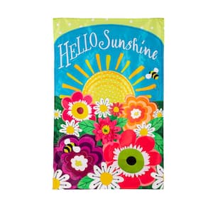 2-1/3 ft. x 3-2/3 ft. Hello Sunshine Applique House Flag