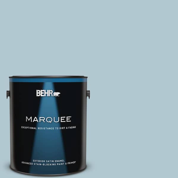 BEHR MARQUEE 1 gal. #T15-8 Elusive Blue Satin Enamel Exterior Paint & Primer