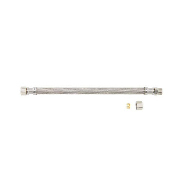 BrassCraft 3/8 in. Compression x 3/8 in. Compression x 12 in. Braided  Polymer Faucet Supply Line with Nut and Sleeve B1-12KC F - The Home Depot