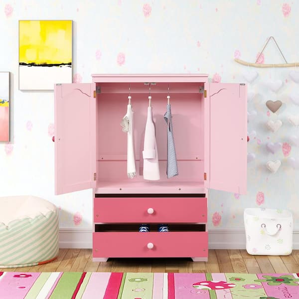 Little girl's dream closet pink rug  Custom Wooden Cabinets and Furniture