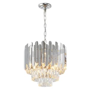 Jeany 7-Light Dimmable Integrated LED Chrome Crystal Empire Chandelier for Living Room
