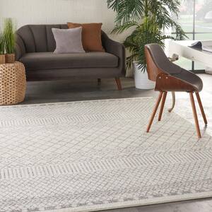 Passion Ivory Grey 6 ft. x 9 ft. Geometric Transitional Area Rug
