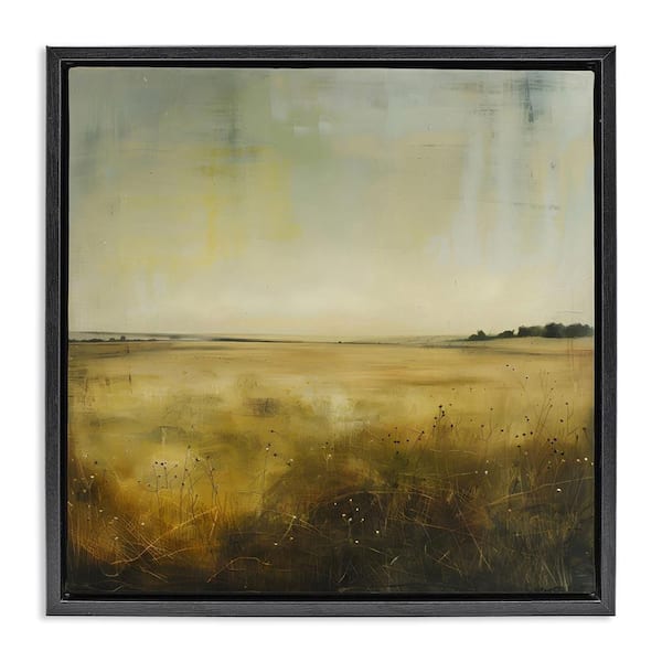 Stupell Industries Farmhouse Field Abstraction by LSR Design Studio Black Floater Frame Nature Graphic Art Print 25 in. x 25 in.