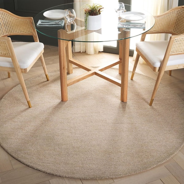 Metro 6 ft. x 6 ft. Beige Gradient Striped Round Area Rug