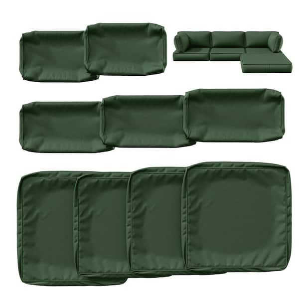 Kimunuk 9-Piece 25.6 in. Outdoor Cushion Covers Green