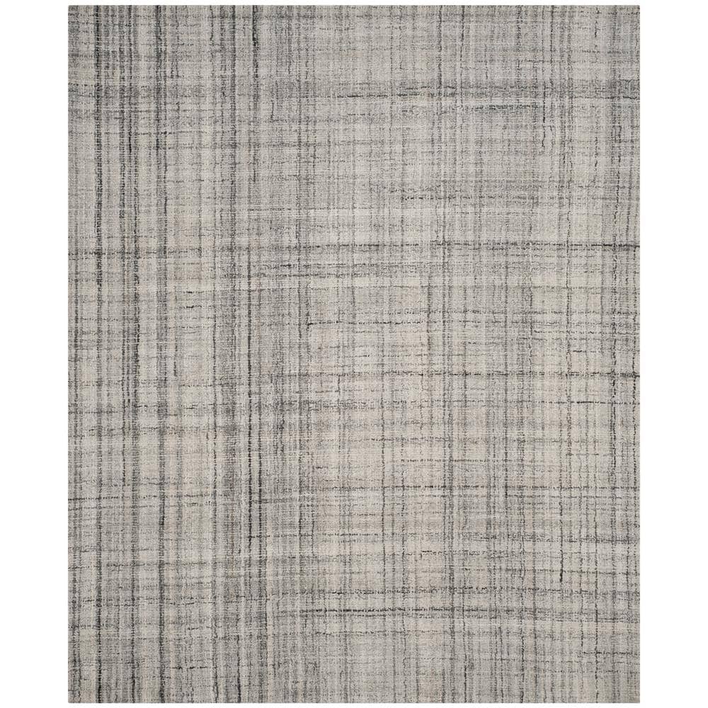 Harmonious Hues Grey & Black Hand-Tufted 8' x 10' Wool-Blend Rug