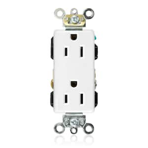 Decora Plus 15 Amp 125 V Industrial Grade Duplex Outlet/Receptacle, White (1-Pack) 16262-W