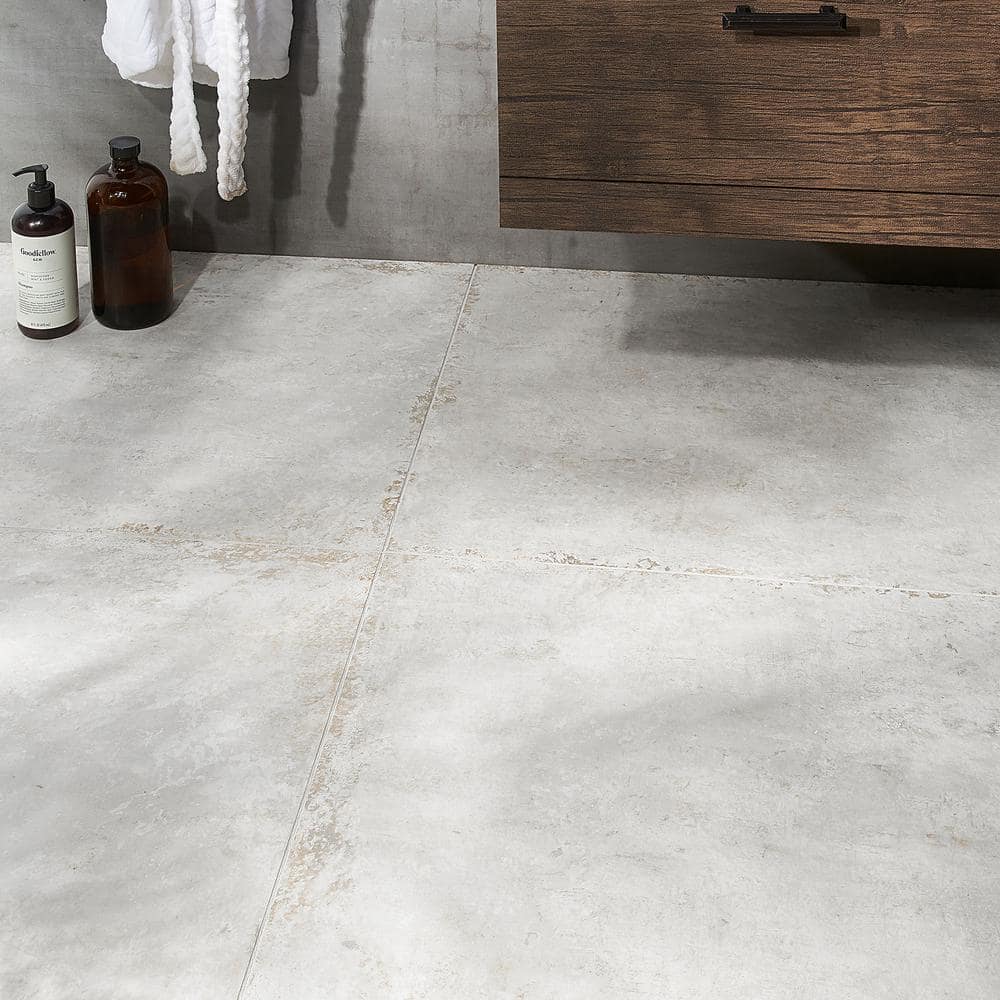Large Format Beige Matte Porcelain Stone Look Floor and Wall Tile