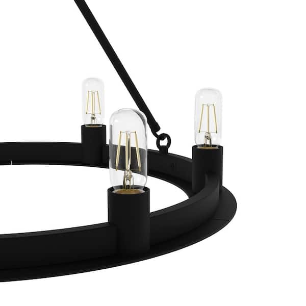 Hunter - Saddlewood 6 Light Natural Iron Circular Chandelier Kitchen Light