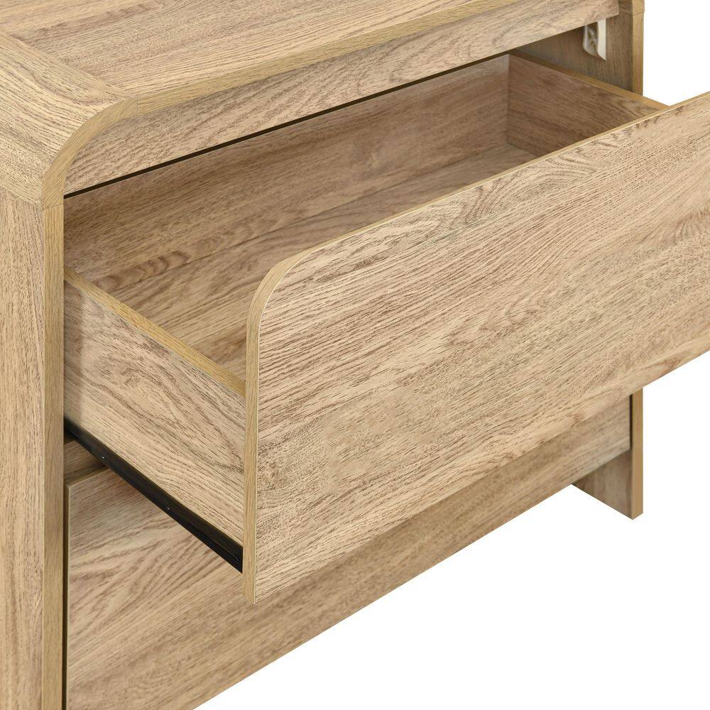 New Classic Furniture Mara 24 in. Walnut Rectangular Wood Top End Table with 2-Drawers - thumbnail 8