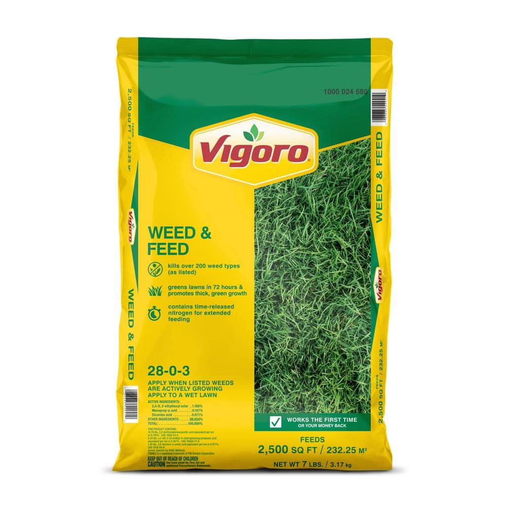 Vigoro 7 lb. 2,500 sq. ft. Spring and Fall Weed and Feed Lawn Fertilizer -  4154941