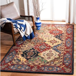 Heritage Red/Multi 8 ft. x 8 ft. Square Floral Border Geometric Area Rug