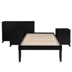 Pheba Black Twin Bed, 6 Drawer Dresser & 2 (2-drawer Nightstand (Set of 2)