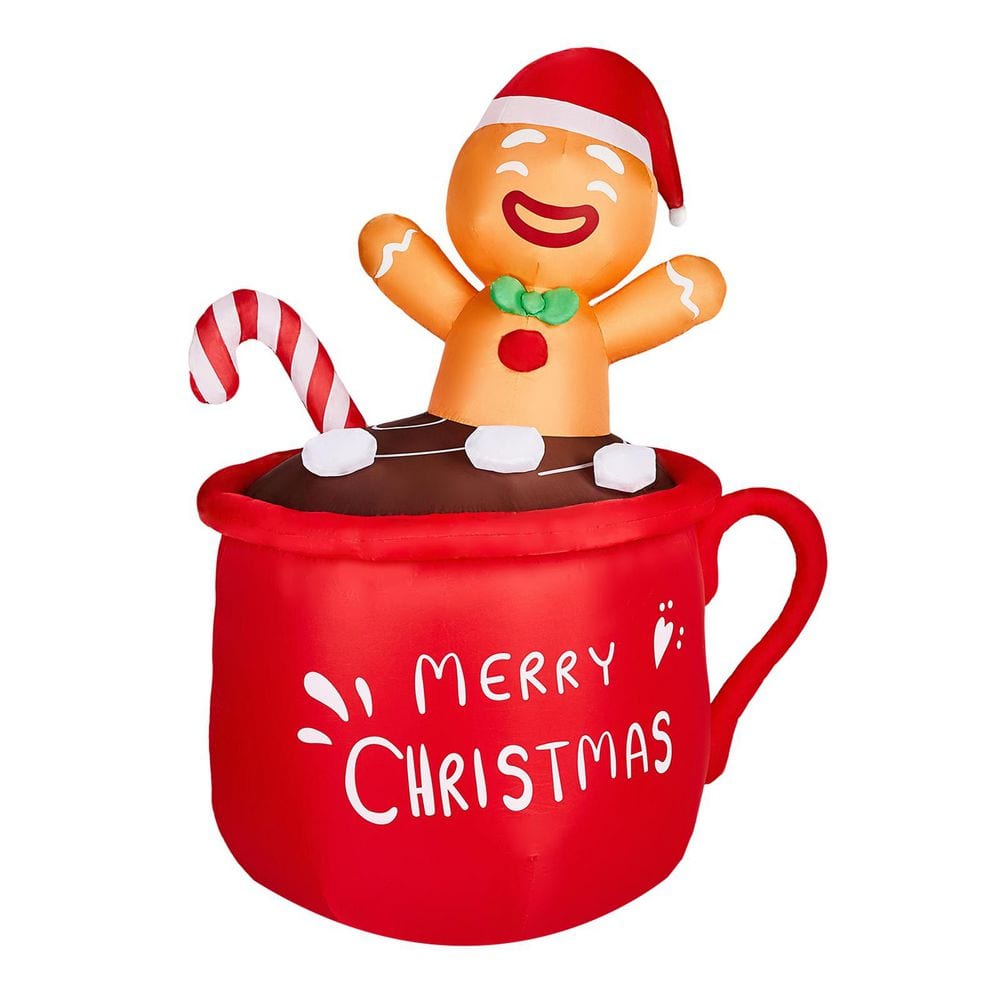 4.7 ft. x 6.4 ft. Lighted Christmas Inflatable Decoration Gingerbread Man in Cup price history on PriceWatchPro