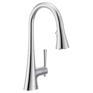 Kurv Single Handle Pull-Down Sprayer Kitchen Faucet with Optional 3- in -1 Water Filtration in Chrome