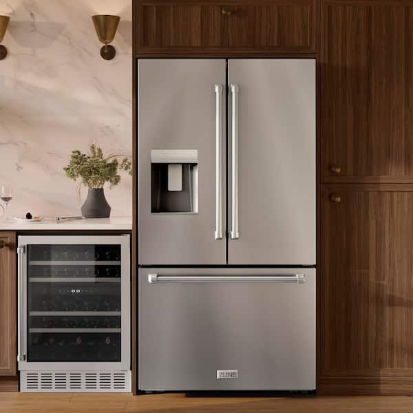 ZLINE Kitchen and Bath 36 in. 3-Door French Door Refrigerator with