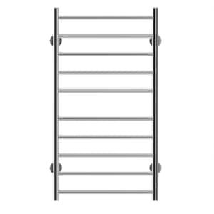 Electric Heated Towel Rack for Bathroom, Wall Mounted Towel Warmer, 10 Stainless Steel Bars Drying Rack Silver