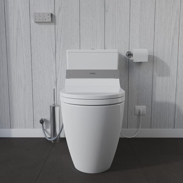 zwaartekracht Zaklampen Bedankt Duravit ME by Starck 1-piece 1.28 GPF Single Flush Elongated Toilet in  White (Seat Included ) D4202900 - The Home Depot