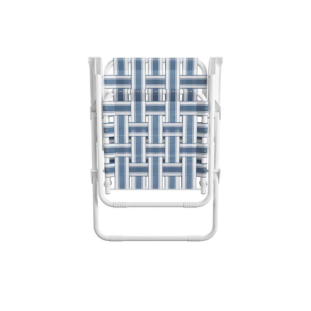 Priscilla French Blue and White Folding Outdoor Chair