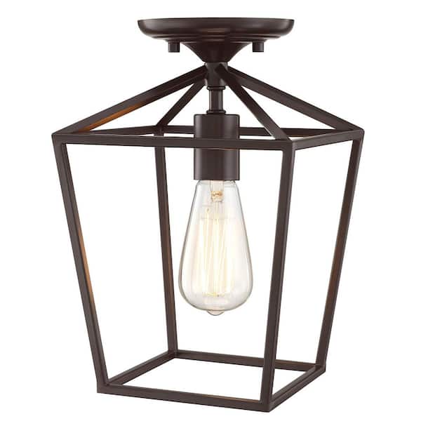 FM 1-Light 8 in. Bronze Semi Flush Mount Light